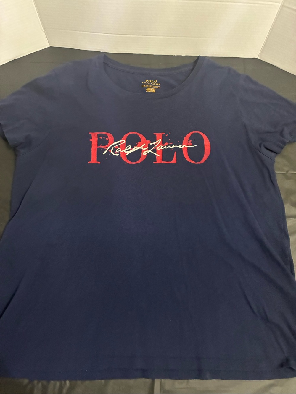 Polo by Ralph Lauren Navy Short Sleeve Tee with Red Logo